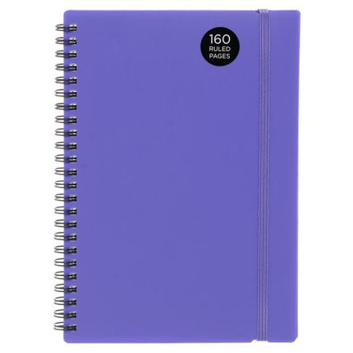 Picture of WHS A5 NOTEBOOK W/B PP RULED PURPLE 160PGS